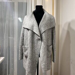 Soft Surroundings Hugs Grey Fleece Cardigan Wrap With Pockets No Size Tag